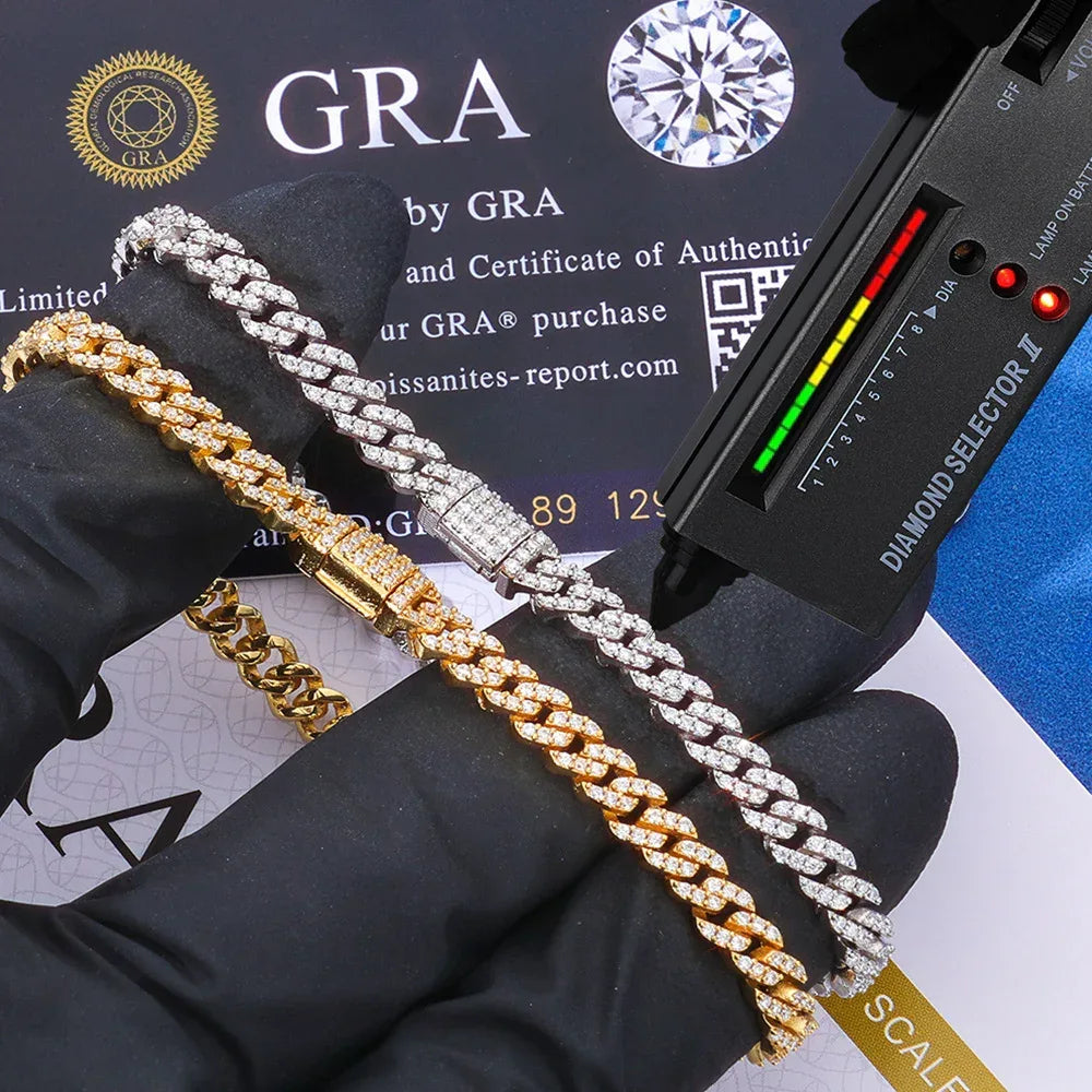 Custom 5mm S925 Sterling Silver Cuban Bracelet | Men's Light Luxury Iced Out Jewelry | Caratix - CaratixJewelry