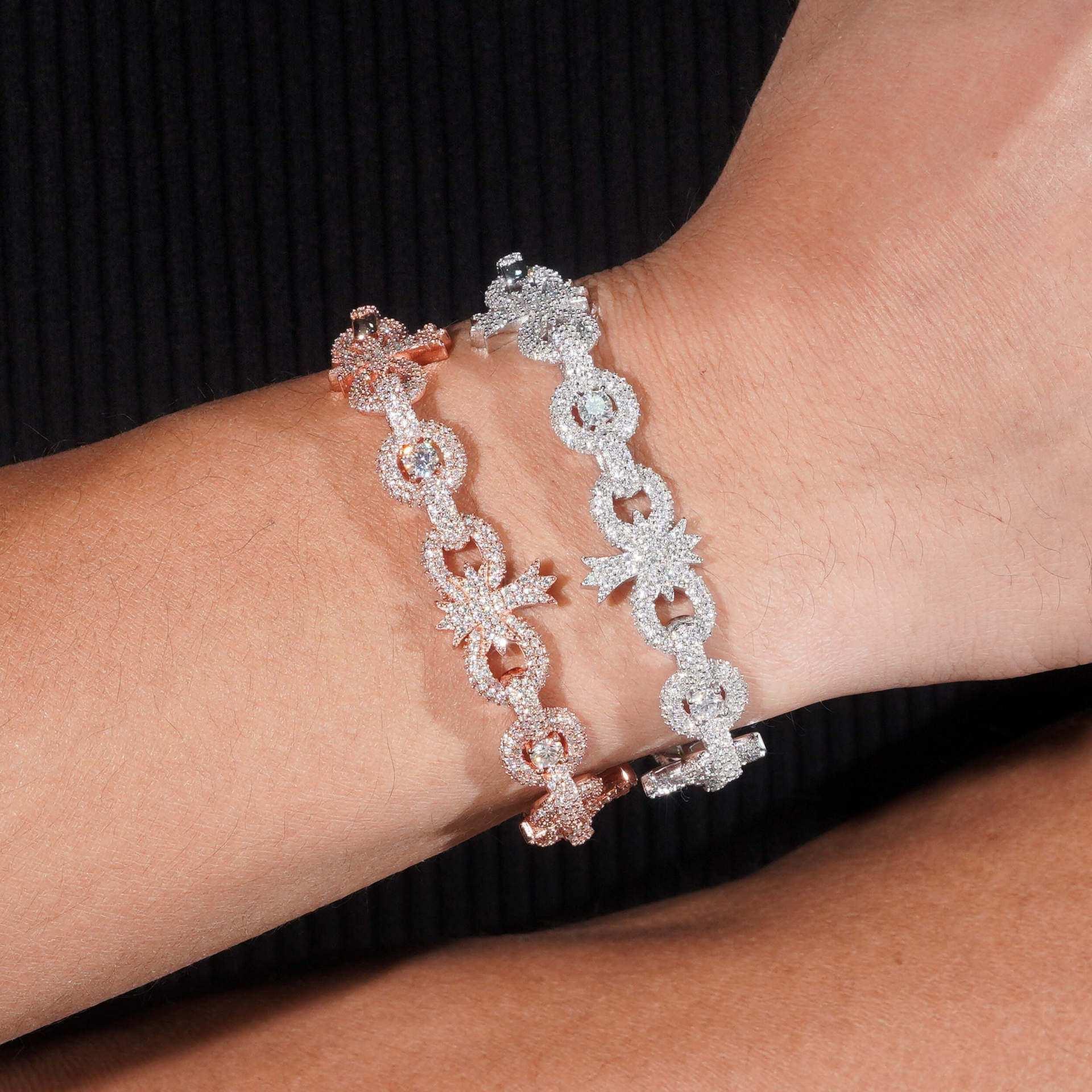 10mm Moissanite Cross Cuban Link Bracelet | S925 Silver Hip Hop Jewelry - CaratixJewelry