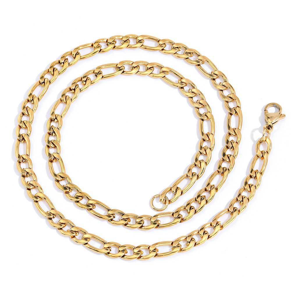 Lobster Clasp Stainless Steel Figaro Chain Necklace for Men | Titanium Steel Hip Hop Jewelry | Caratix Jewelry - CaratixJewelry