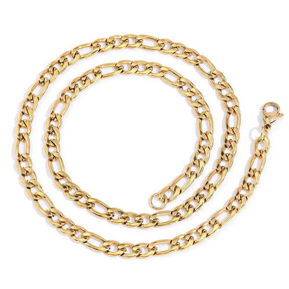 Lobster Clasp Stainless Steel Figaro Chain Necklace for Men | Titanium Steel Hip Hop Jewelry | Caratix Jewelry - CaratixJewelry
