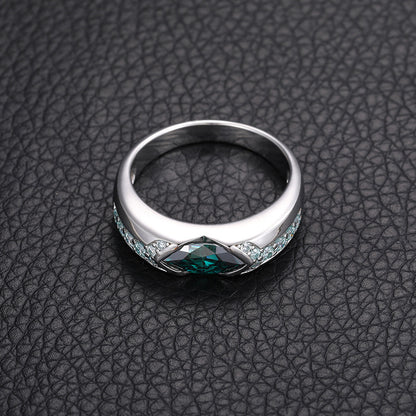 Green Moissanite All Seeing Eye S925 Protection Ring | Caratix