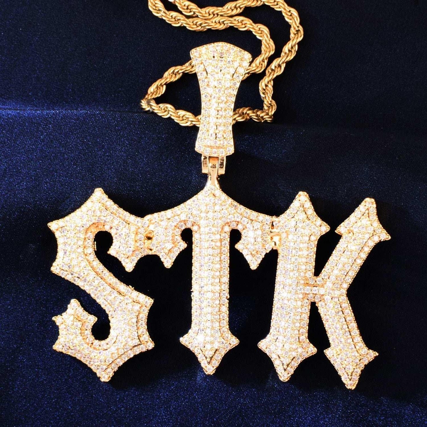 Spiked Iced Out Letter Pendant | CZ Hip Hop DIY Custom Initial Necklace - CaratixJewelry