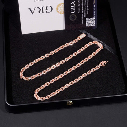 5.2mm Moissanite Cuban Link Chain – 925 Sterling Silver Iced-Out Hip Hop Necklace with Box Clasp - CaratixJewelry