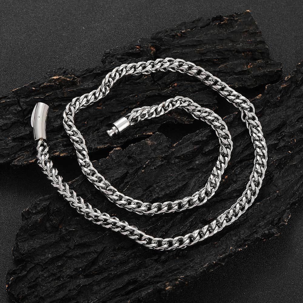 Custom 6mm Stainless Steel Two-sided Necklace Hip Hop Jewelry for Men | Caratix - CaratixJewelry