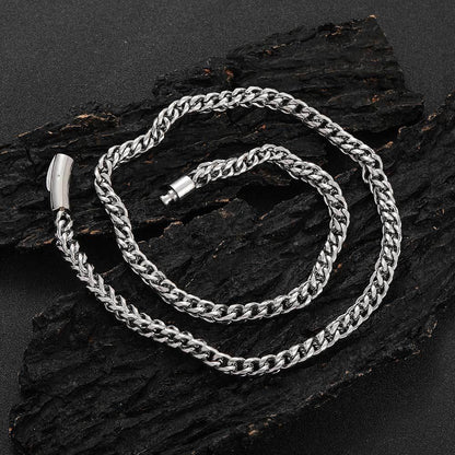 Custom 6mm Stainless Steel Two-sided Necklace Hip Hop Jewelry for Men | Caratix - CaratixJewelry