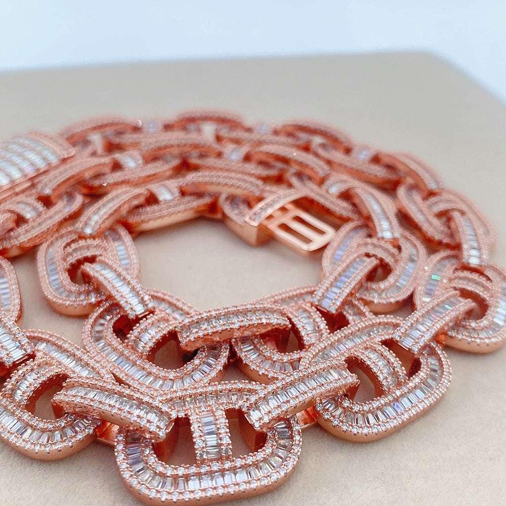 15mm Moissanite Cuban Link Necklace | S925 Silver “Pig Nose” Hip Hop Chain - CaratixJewelry