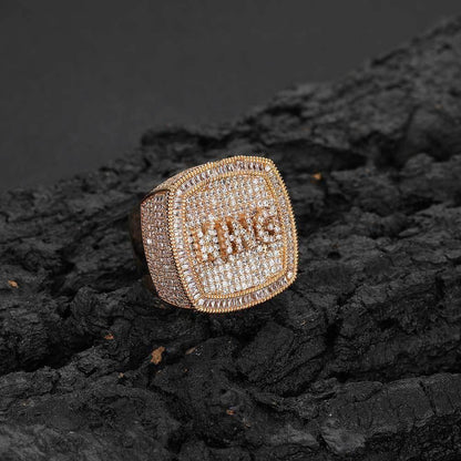 Custom DIY Alphabet Zircon Ring for Men | Trendy Hip Hop Jewelry with Copper Setting | Caratix Jewelry - CaratixJewelry