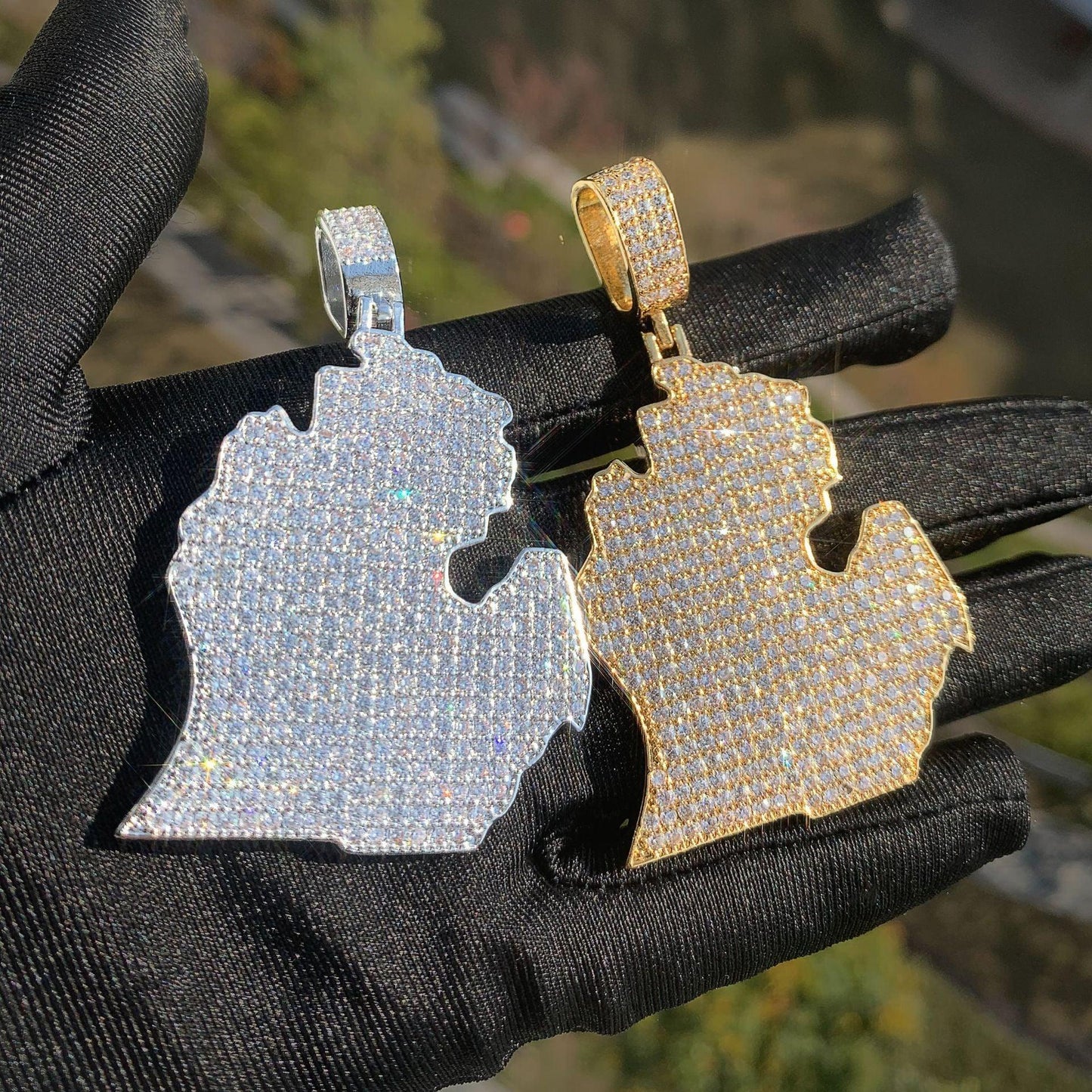 Iced Out North America Map Pendant Necklace – Hip Hop CZ Copper Jewelry - CaratixJewelry