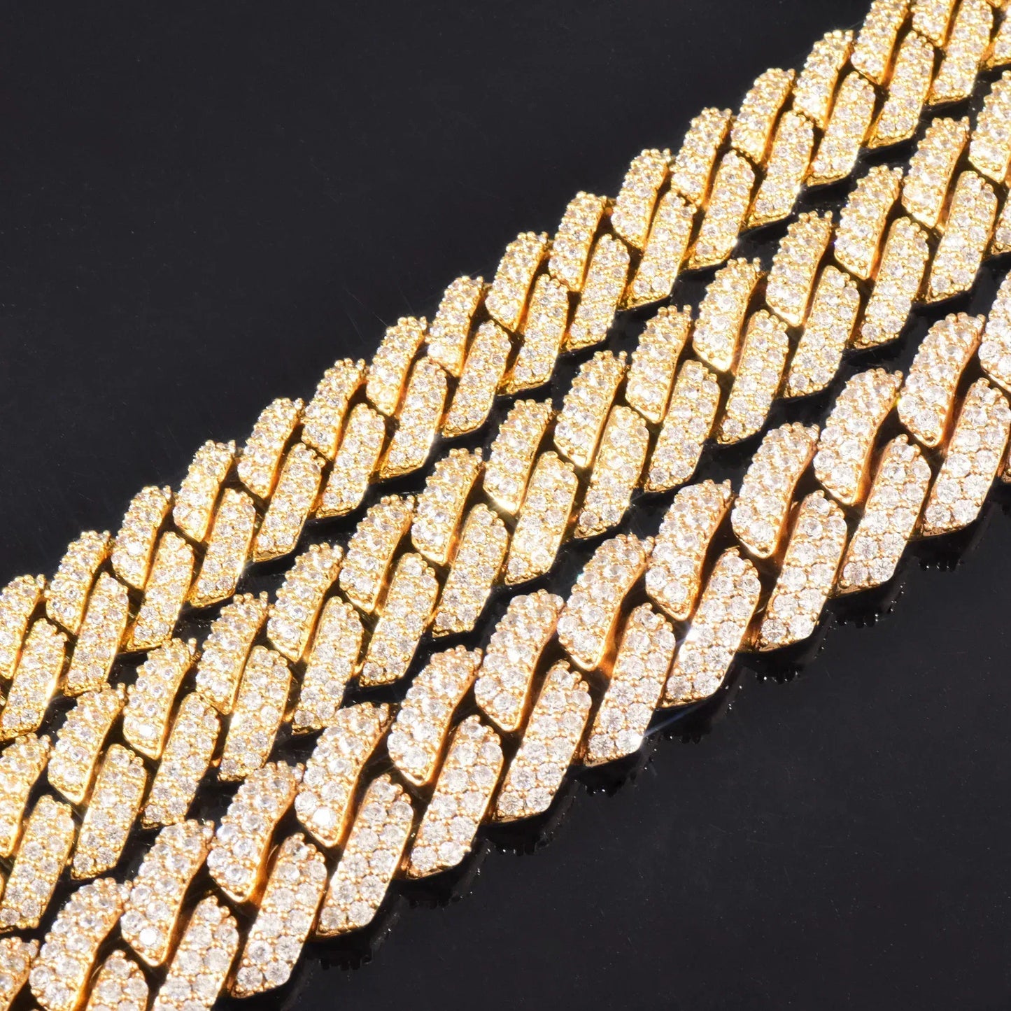 8mm 10mm 12mm Iced Out Double Row Cuban Chain Necklace for Men | Caratix Jewelry - CaratixJewelry