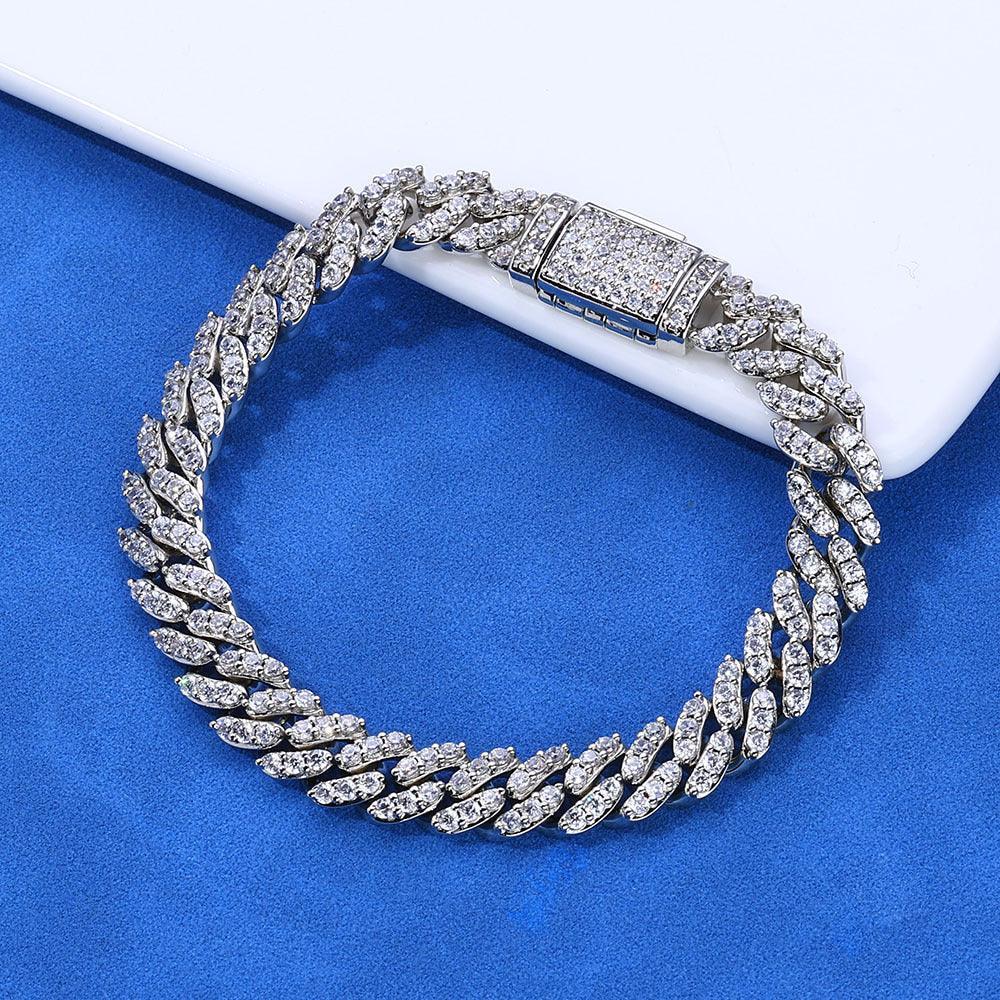 Custom 8mm S925 Silver Cuban Bracelet | Men's Luxury Hip Hop Jewelry | Caratix - CaratixJewelry