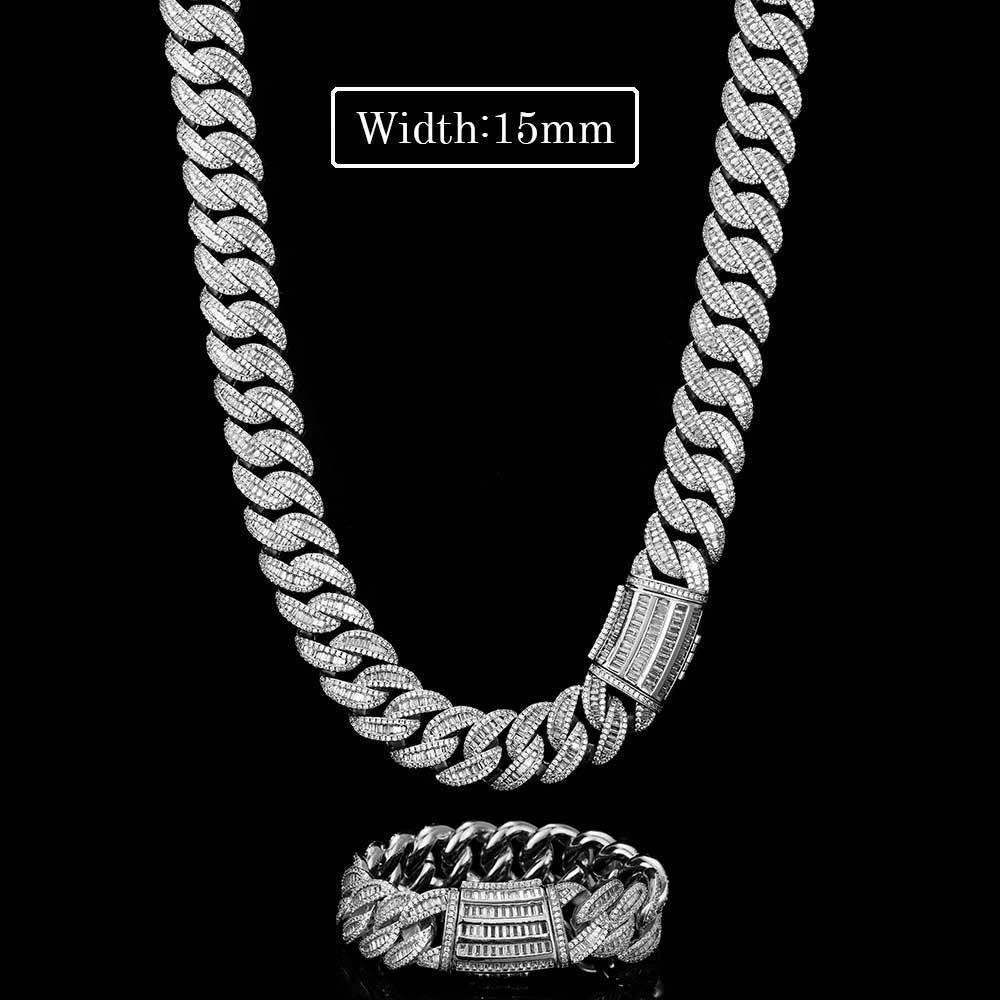 Custom Baguette Mixed-Cut Cuban Link Miami Clasp - CaratixJewelry