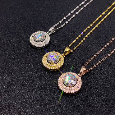 2 Carat D-Color Moissanite Necklace | S925 Sterling Silver Solitaire Pendant | Caratix