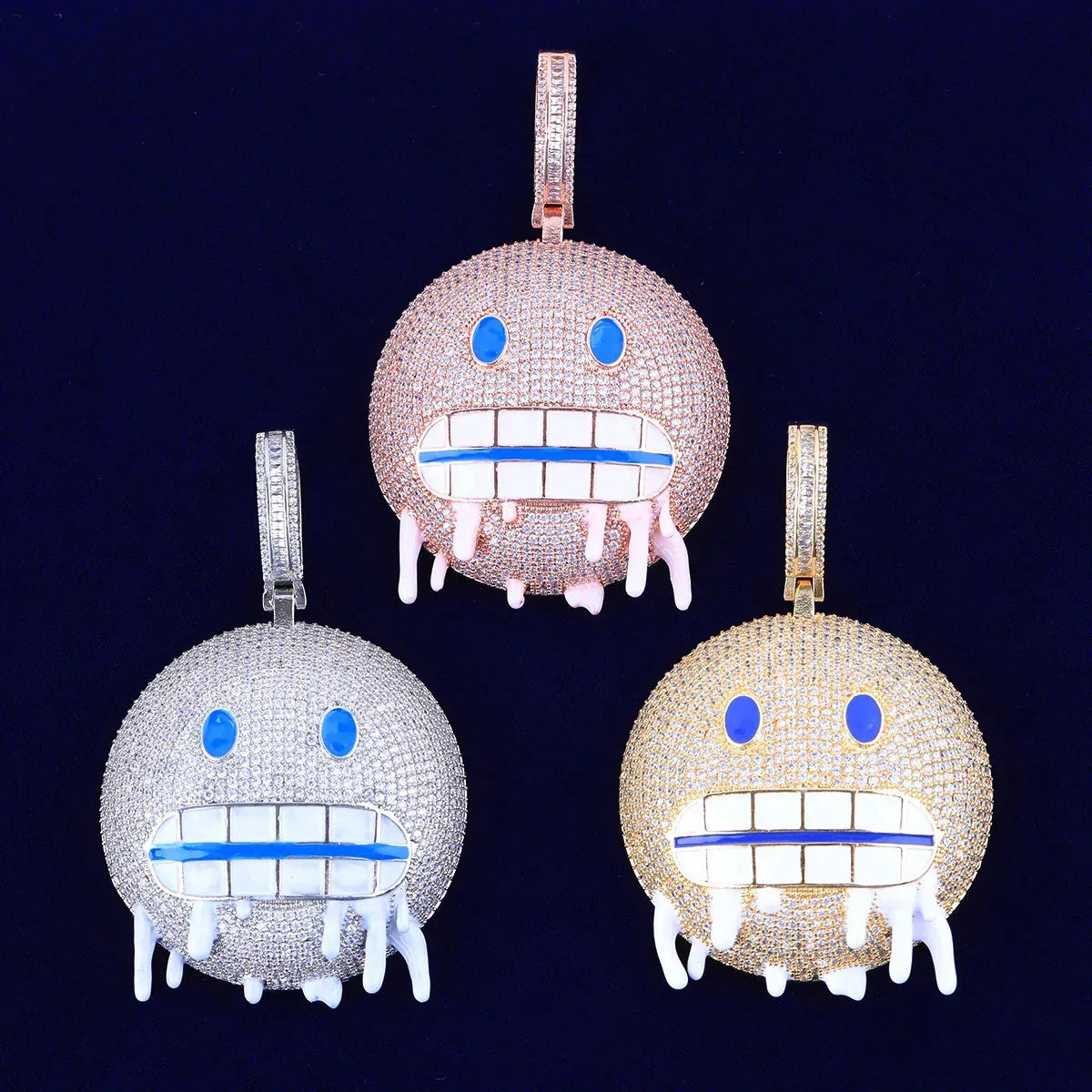 Men's "Mean Mug" Emoji Necklace | Funny & Aggressive Hip Hop Jewelry - CaratixJewelry