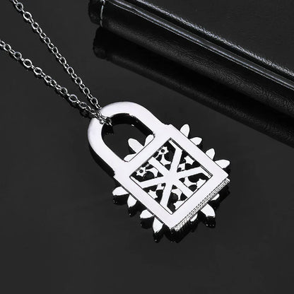 Lock Snowflake Pendant Necklace Zircon Hip Hop Jewelry for Women | Caratix Jewelry - CaratixJewelry