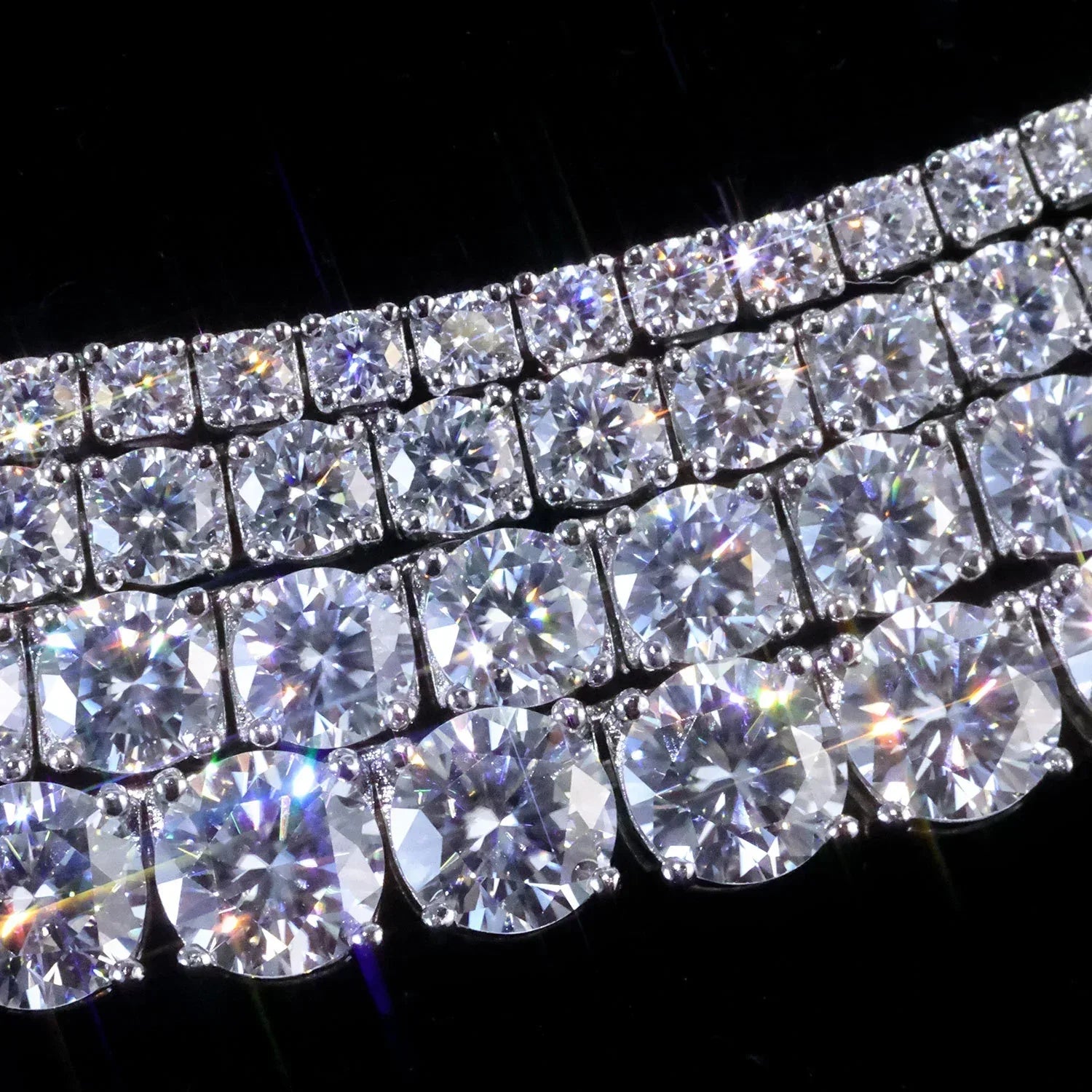 Moissanite Tennis Chain Necklace – S925 Sterling Silver Luxury Hip Hop Jewelry for Men & Women - CaratixJewelry