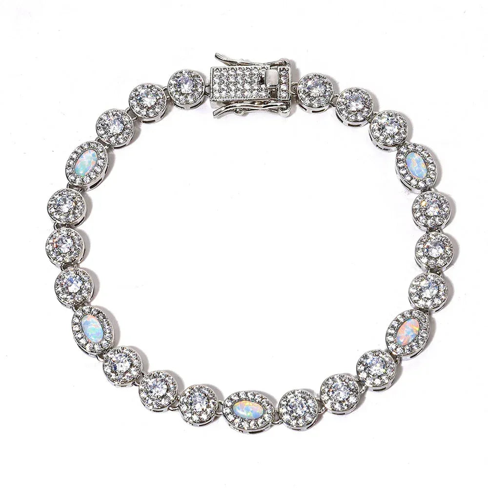 Custom Opal & Zircon Bracelet Hip Hop Jewelry for Men | Caratix - CaratixJewelry