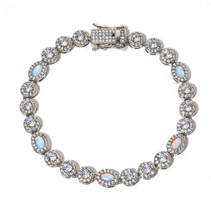 Custom Opal & Zircon Bracelet Hip Hop Jewelry for Men | Caratix - CaratixJewelry
