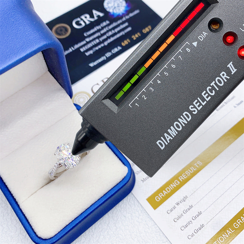 2026 Summer New S925 Silver 3ct Oval Moissanite Ring | 3 Carat D VVS1 Solitaire | Caratix