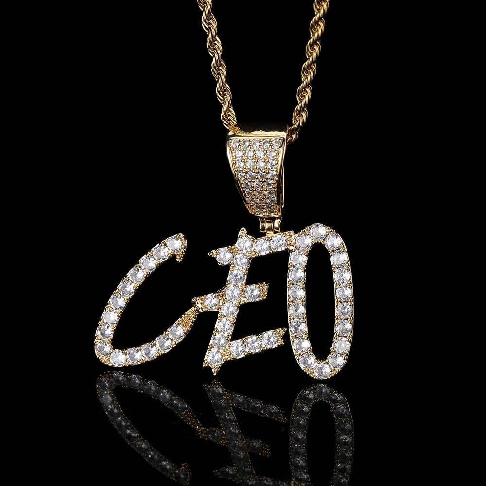 Custom Hip Hop Letter & Number Pendant Necklace with Zircon Stones for Men and Women | Caratix Jewelry - CaratixJewelry