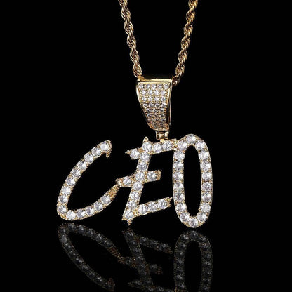 Custom Hip Hop Letter & Number Pendant Necklace with Zircon Stones for Men and Women | Caratix Jewelry - CaratixJewelry