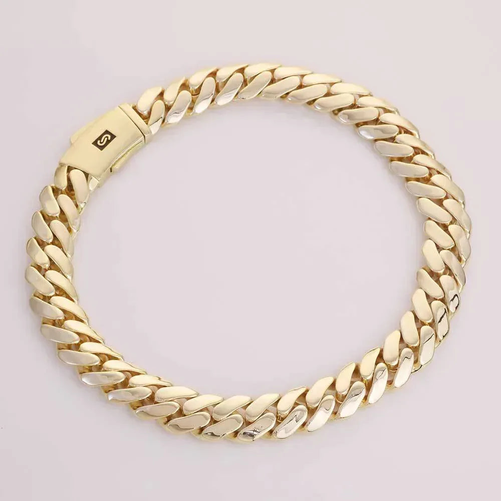20mm Polished Cuban Link Necklace Gold Chain Rapper Style for Men | Caratix Jewelry - CaratixJewelry