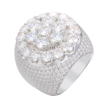 Fully Iced Out Moissanite Men's Ring 925 Silver | Caratix