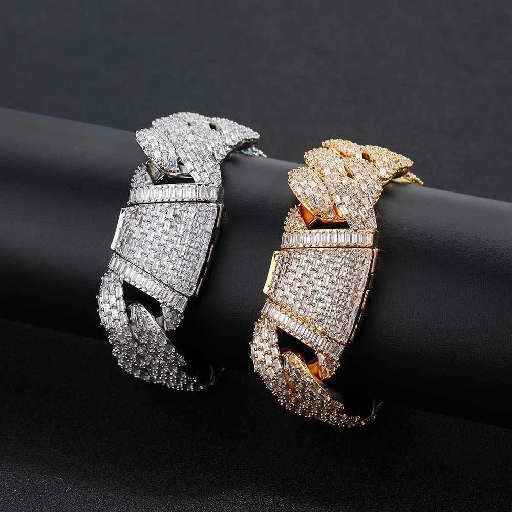 24mm Iced Out Bubble Cuban Bracelet T-Cut Zircon Hip Hop Jewelry - CaratixJewelry