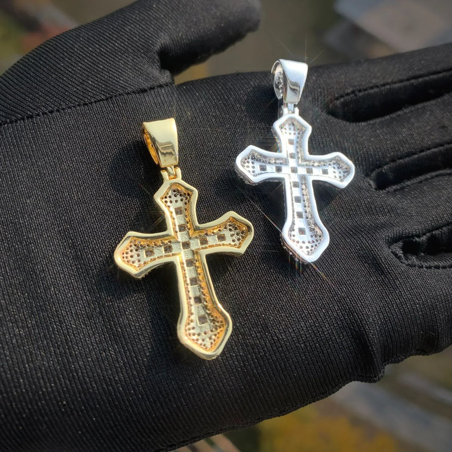 Large Cross Pendant Necklace | CZ Iced Out Hip Hop Chain - CaratixJewelry