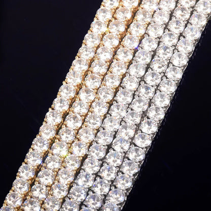 Iced Out Single Row Tennis Chain Necklace Copper Zircon in Multiple Sizes | Caratix Jewelry - CaratixJewelry