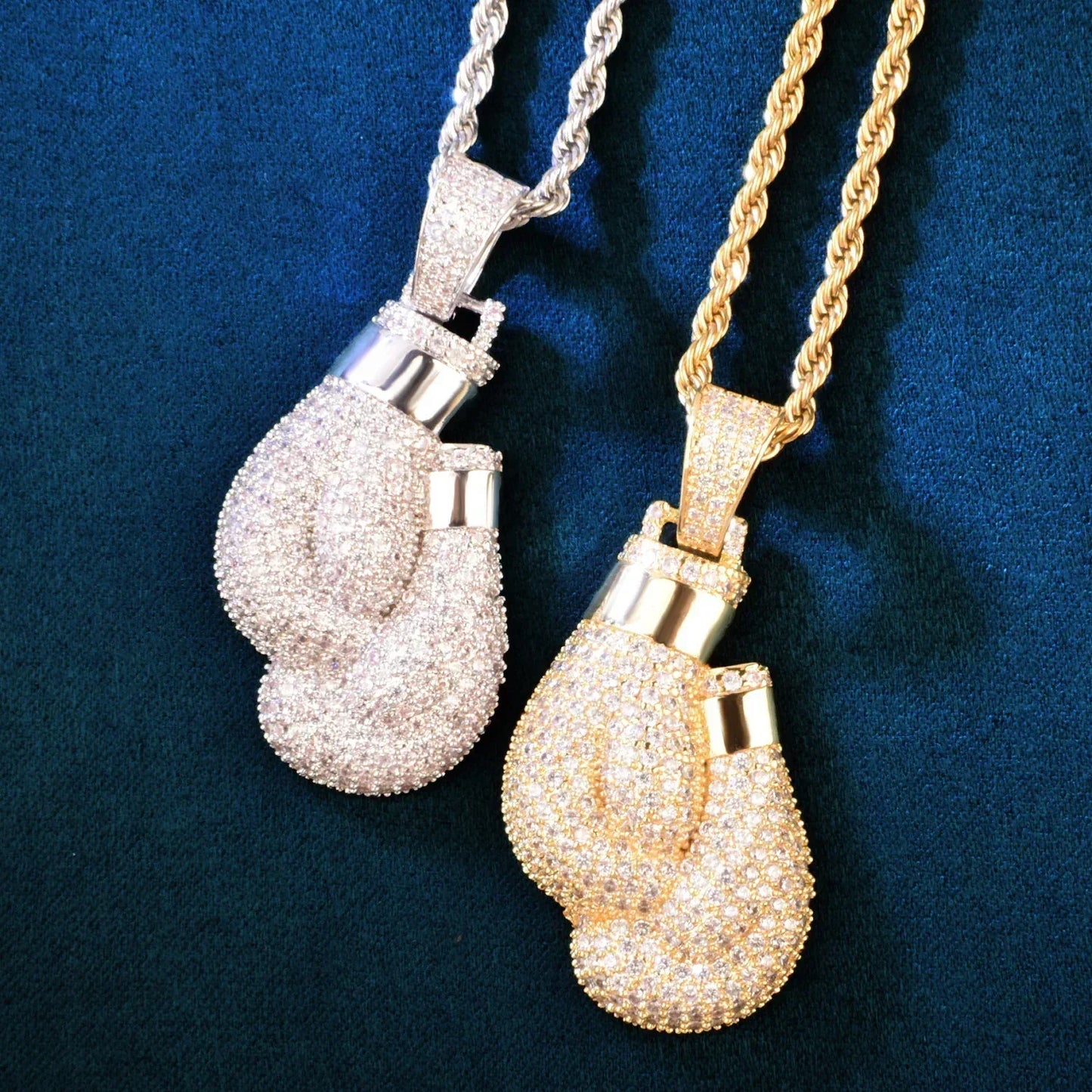 Iced Out Boxing Glove Pendant | CZ Hip Hop Streetwear Trendy Necklace - CaratixJewelry