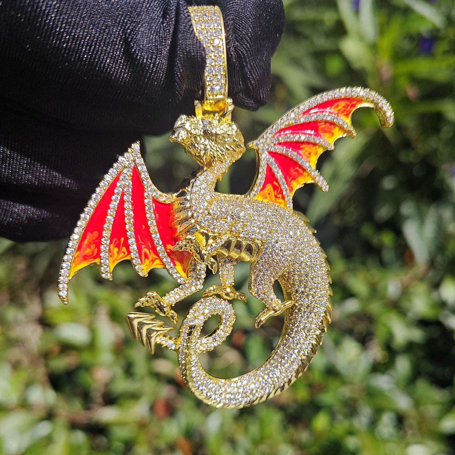 Iced Out Black Dragon Pendant Necklace – Hip Hop CZ Bold Designer Streetwear Jewelry - CaratixJewelry