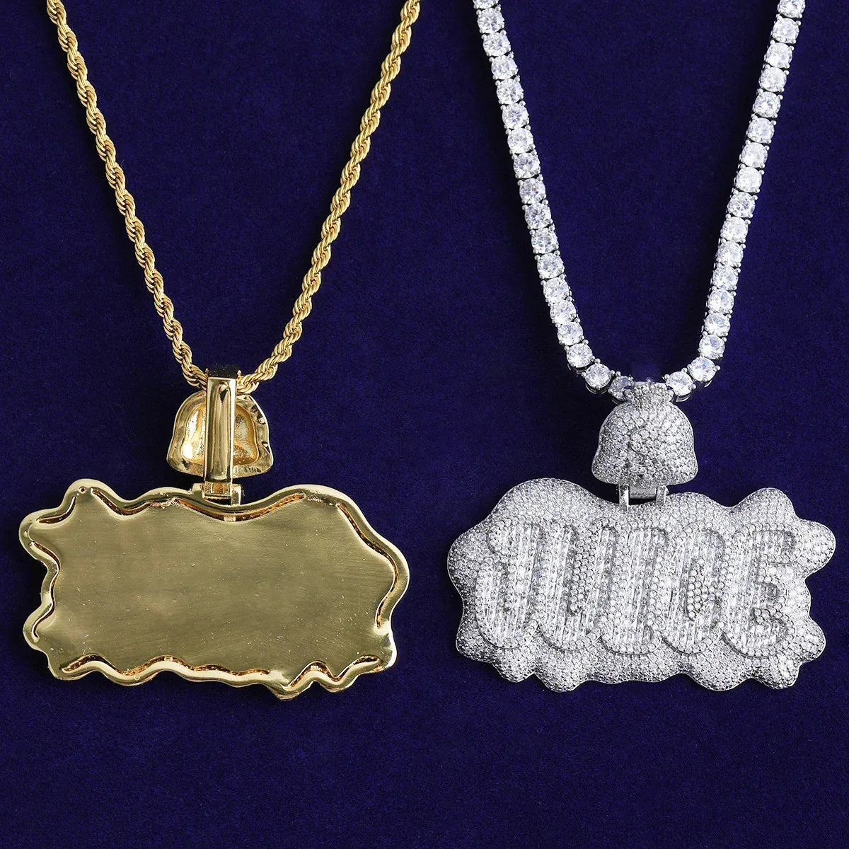 Iced Out "JUICE" Letter Pendant | Men's Real Copper CZ Necklace | 3D Bubble Letter Hip Hop Bling | Luxury Power & Influence Statement | Caratix - CaratixJewelry