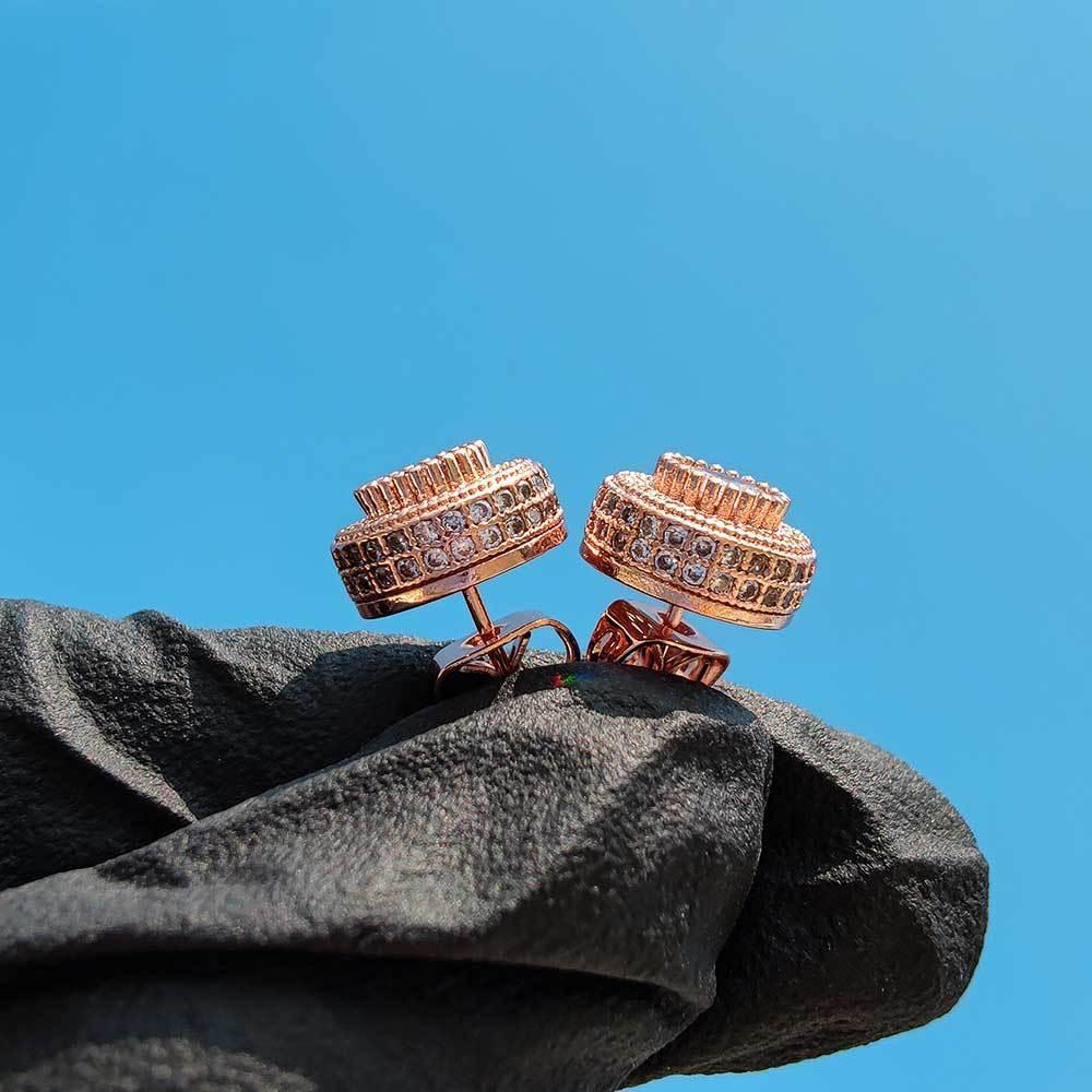 Round Full Zircon Stud Earrings for Men and Women | Trendy Hip Hop Jewelry | Caratix Jewelry - CaratixJewelry