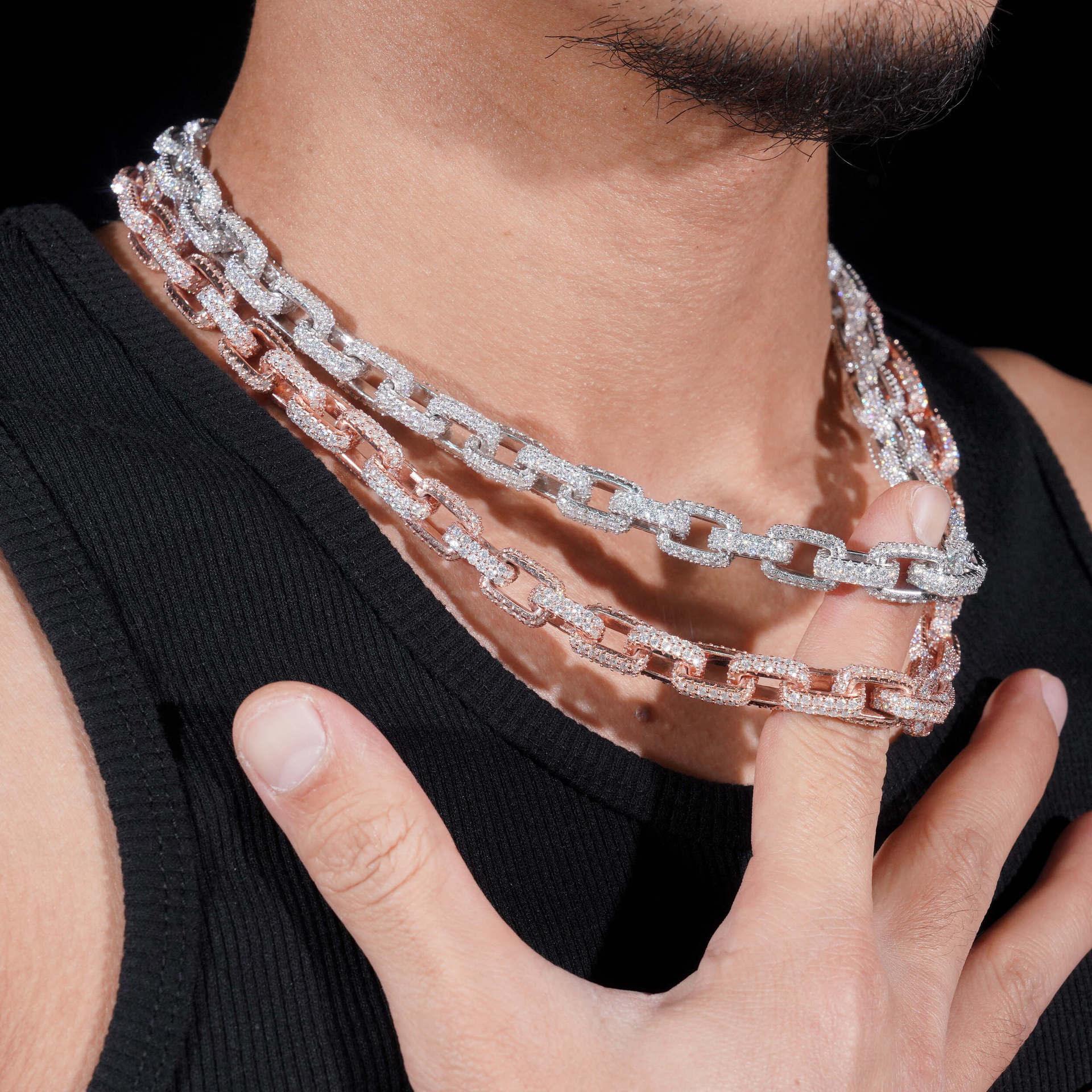 10mm Moissanite Cuban Link Bracelet with Figure-8 Clasp – S925 Sterling Silver Iced-Out Hip Hop Men’s Streetwear Jewelry - CaratixJewelry