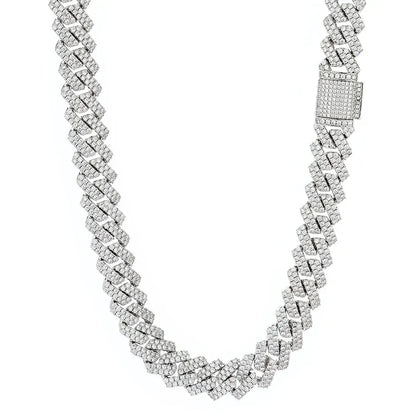 14mm Cut Cuban Chain Double Row Iced Out Rapper Necklace | Caratix Jewelry - CaratixJewelry