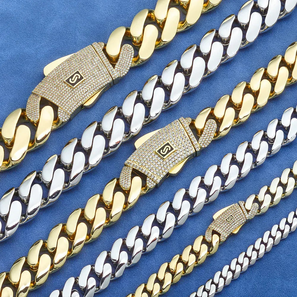 Polished Cuban Chain Necklace 14K Gold Tone Hip Hop Jewelry for Men | Caratix Jewelry - CaratixJewelry