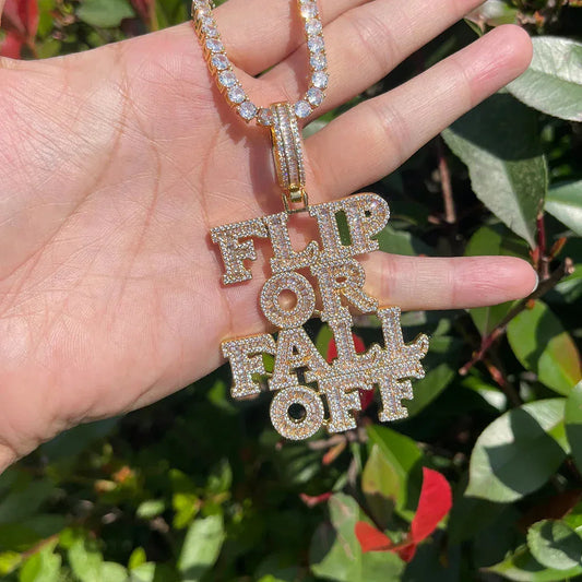 Men's Hustle Mantra Necklace | Premium Copper CZ Streetwear Jewelry Caratix - CaratixJewelry