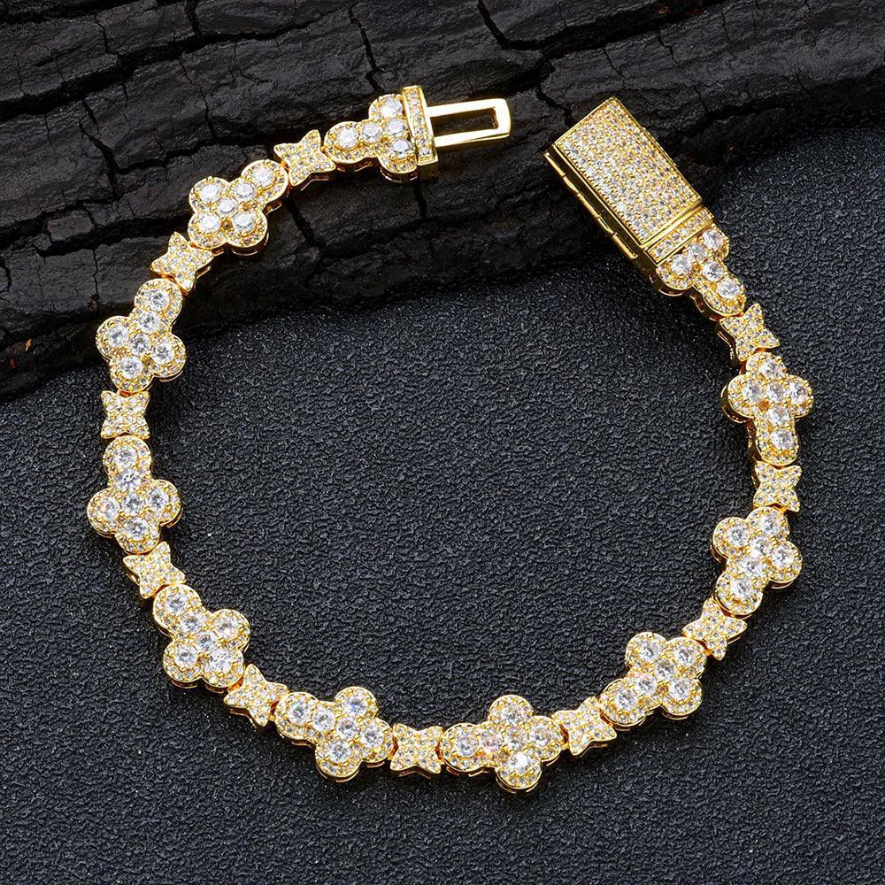 Cross Star Chain Zircon Bracelet Luxury Hip Hop Jewelry for Men & Women | Caratix Jewelry - CaratixJewelry