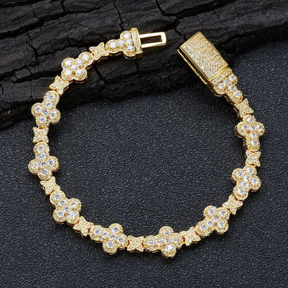 Cross Star Chain Zircon Bracelet Luxury Hip Hop Jewelry for Men & Women | Caratix Jewelry - CaratixJewelry