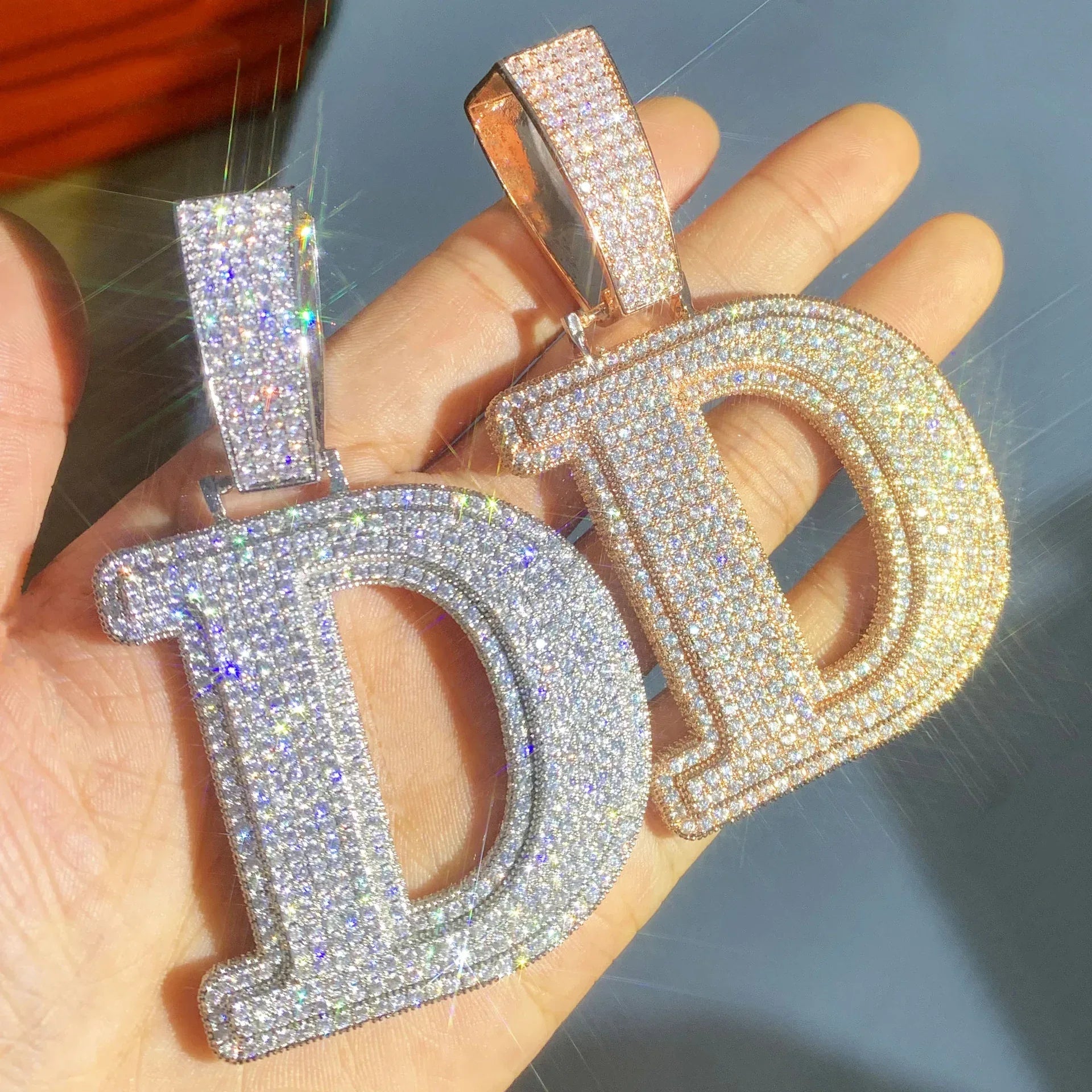 Iced Out Letter & Number Pendant | CZ Hip Hop Bling Jewelry Necklace - CaratixJewelry