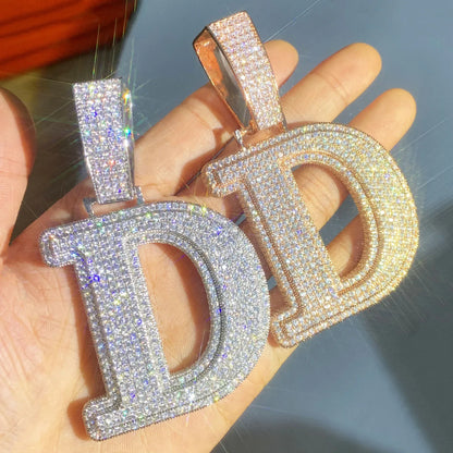 Iced Out Letter & Number Pendant | CZ Hip Hop Bling Jewelry Necklace - CaratixJewelry