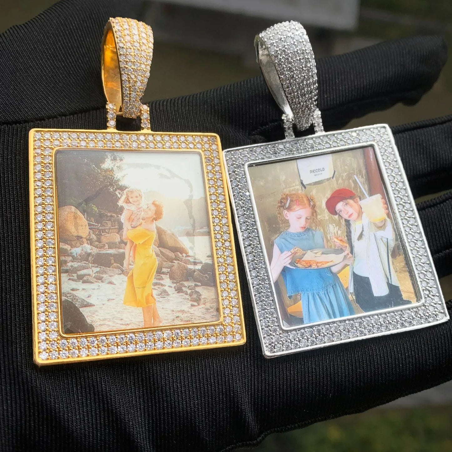 Heart Photo Frame Pendant | CZ Iced Out Custom Picture Hip Hop Necklace - CaratixJewelry