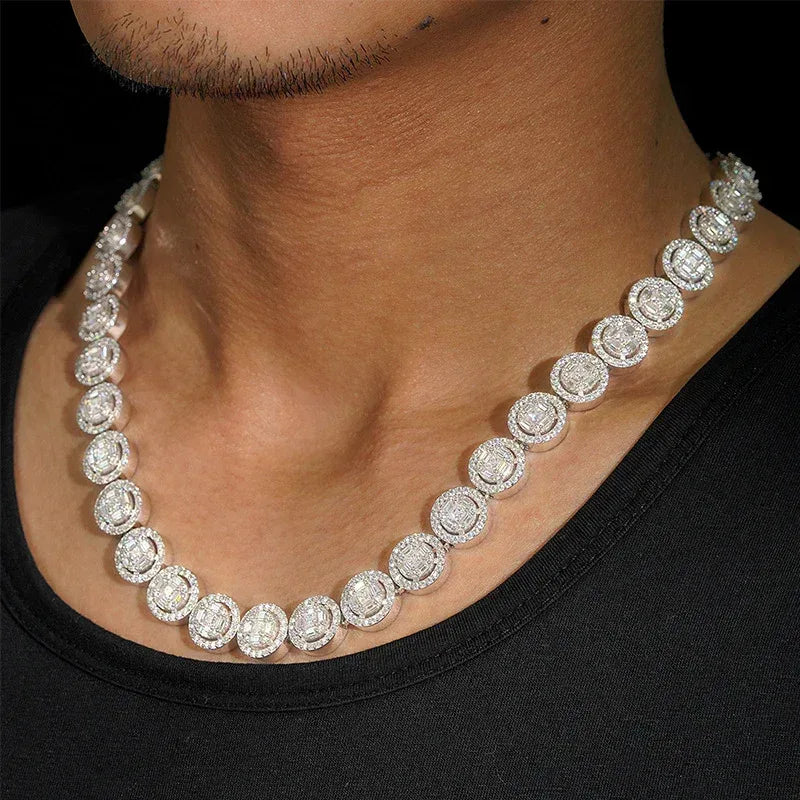 13mm Moissanite Cuban Link Necklace | S925 Silver Men’s Iced Out Hip Hop Chain - CaratixJewelry