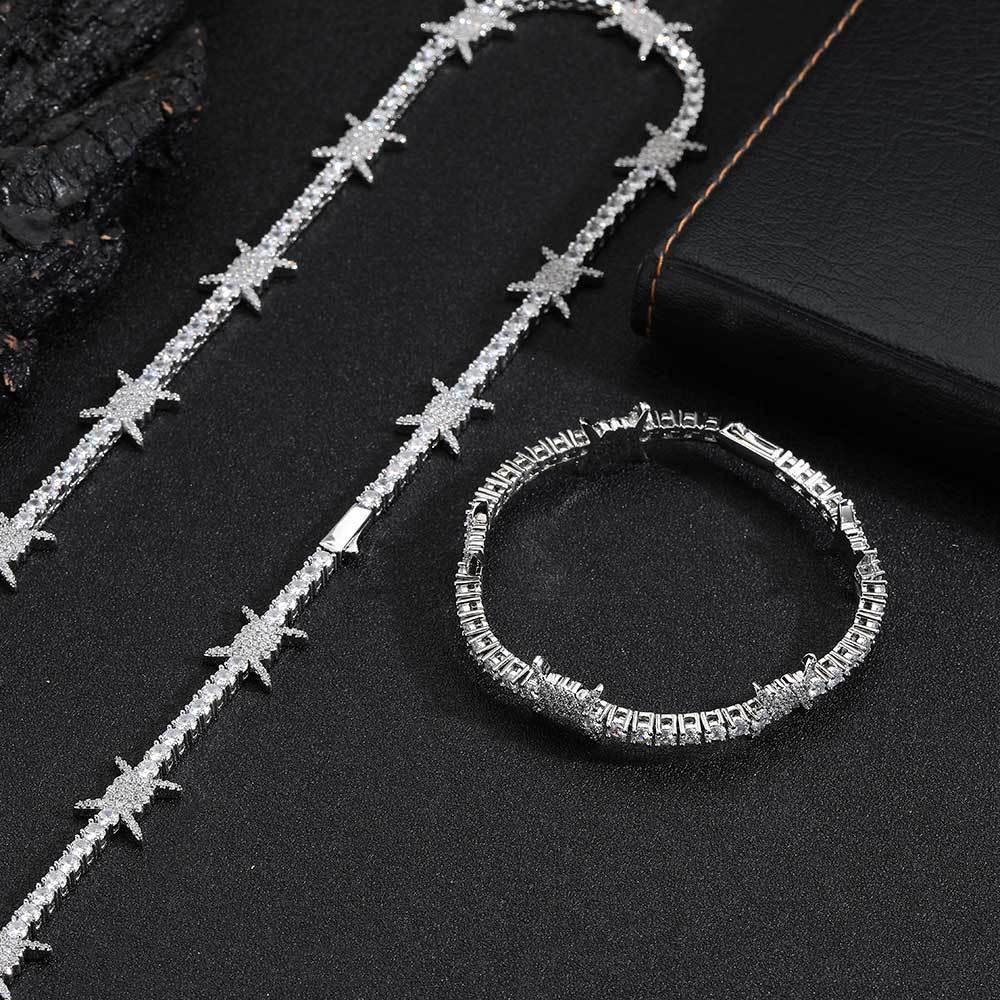Thorn Tennis Chain Zircon Necklace with Spring Clasp for Men & Women | Caratix Jewelry - CaratixJewelry