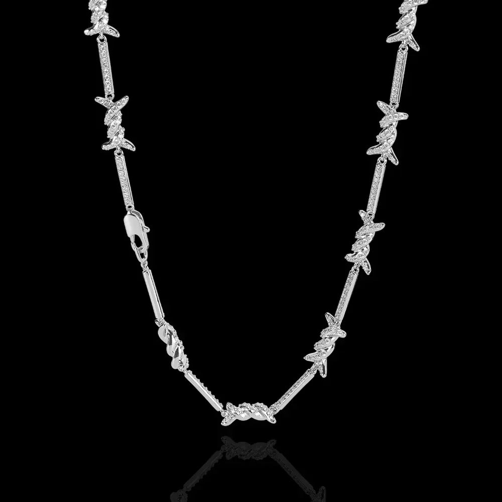 2.5mm Thorn Chain Zircon Necklace with Box Clasp for Couples | Caratix Jewelry - CaratixJewelry