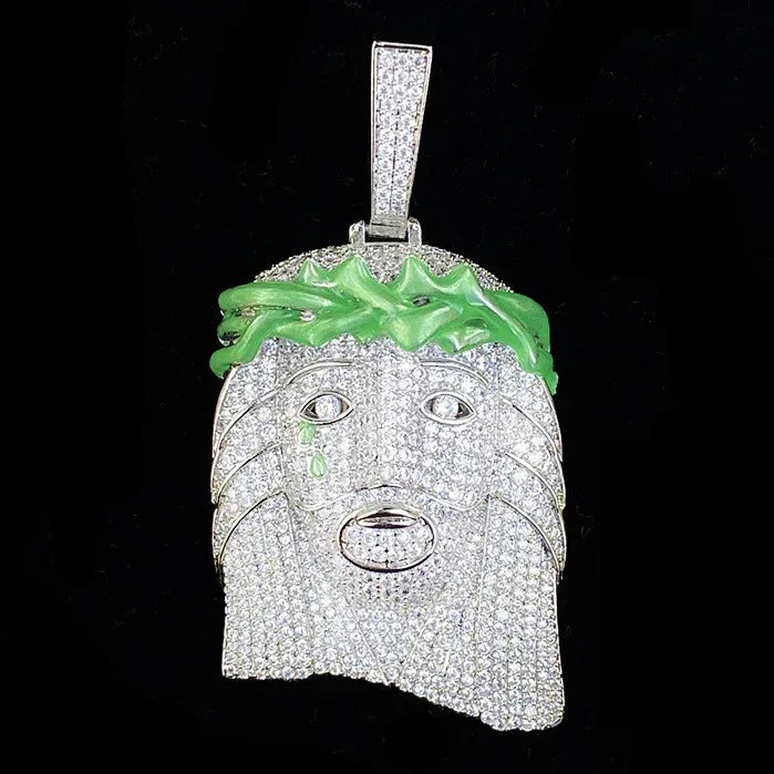 2026 New Iced Out Jesus Piece Pendant | Unisex Realistic Jesus Head Necklace - CaratixJewelry