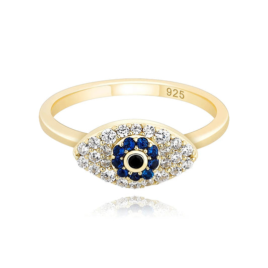S925 Sterling Silver All-Seeing Eye Ring | Iced Out Hip Hop Band | Caratix
