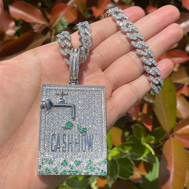 Iced Out "Cash Claw" Pendant | Men's Real Copper CZ Money Grabber Necklace - CaratixJewelry
