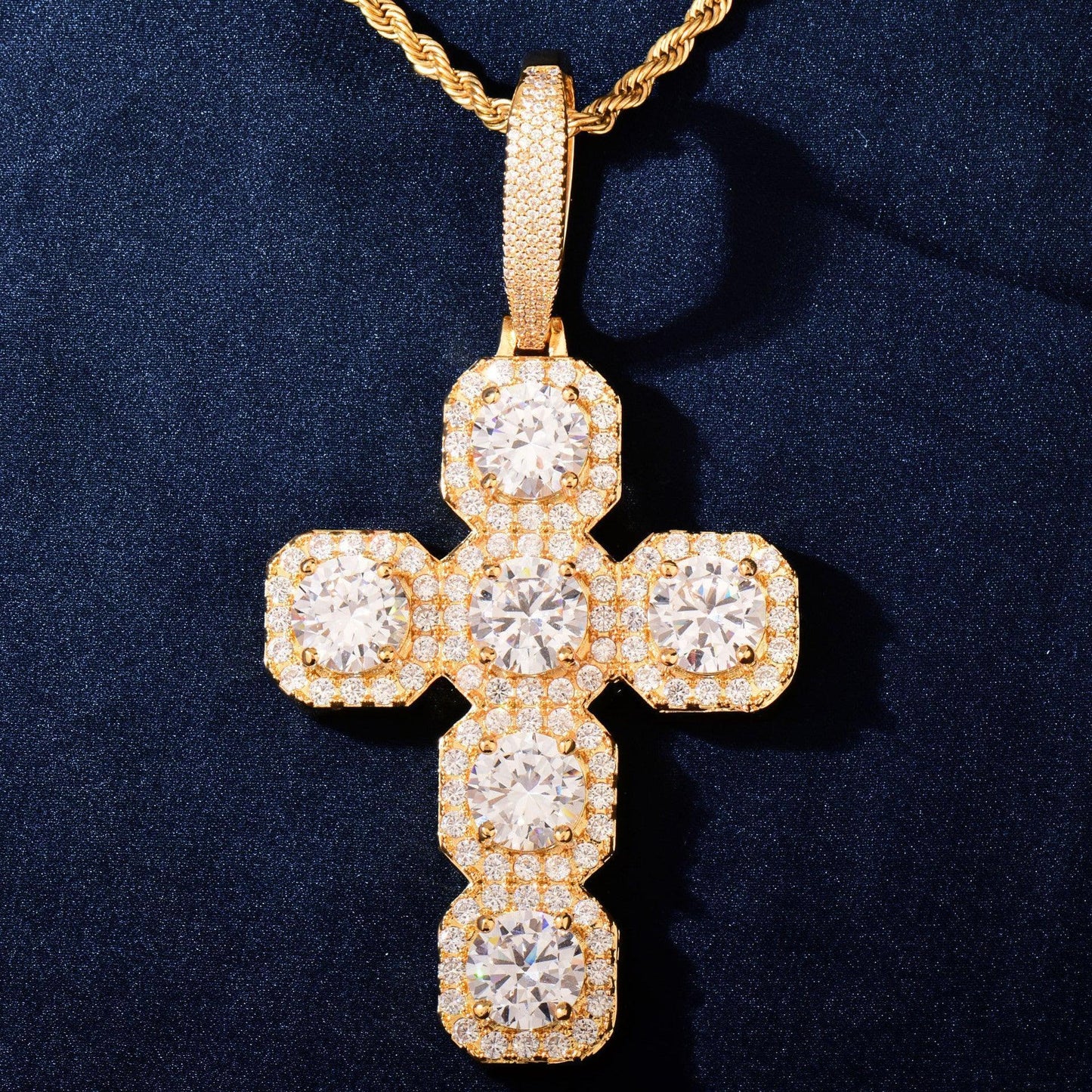 CZ Cross Pendant Necklace | Hip Hop Punk Streetwear Jewelry - CaratixJewelry