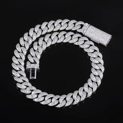 18mm Zircon Cuban Chain Necklace Hip Hop Jewelry - CaratixJewelry